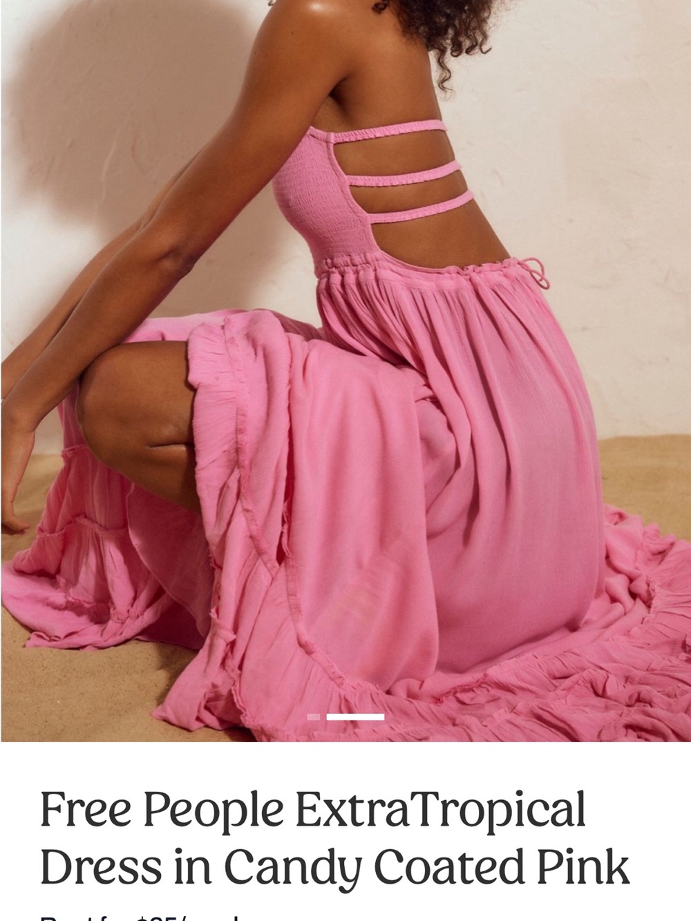 Free People ExtraTropical Maxi Dress, Candy Coated Pink, XS - Picture 4 of 5